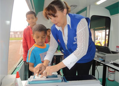 Por el mes del niño, la Registraduría adelanta desde mañana martes 16 de abril campañas de identificación en siete colegios de Mosquera, Cundinamarca
