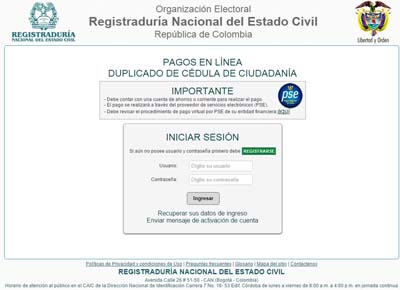 Registro en línea registraduría