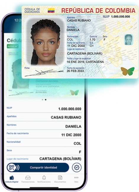 Cédula digital Mockup